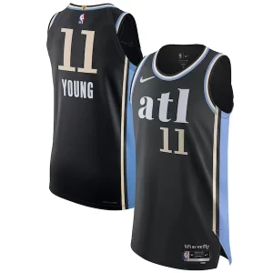 Elegante Cool Nike Trae Young Atlanta Hawks Authentic Jersey City Edition Black