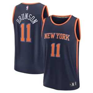 Atractivo Fantástico Lujoso Jalen Brunson New York Knicks Fast Break Replica Player Jersey Statement Edition Navy