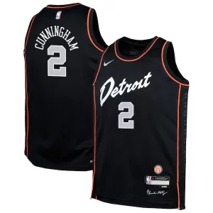 Comodo Lujoso Cade Cunningham Detroit Pistons Nike Youth Swingman Replica Jersey City Edition Black