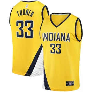 Perfecto Myles Turner Indiana Pacers Fast Break Replica Jersey Statement Edition Gold