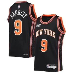 Duradero Práctico RJ Barrett New York Knicks Nike Youth 2021/22 Swingman Jersey City Edition Black