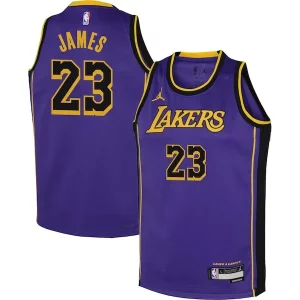 Encantador LeBron James Los Angeles Lakers Jordan Brand Youth Performance Swingman Jersey Statement Purple