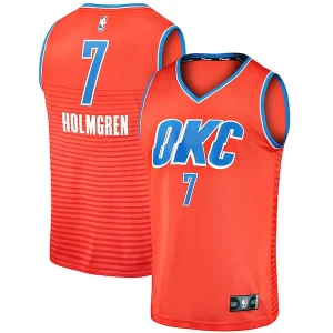 Práctico Increíble Chet Holmgren Oklahoma City Thunder Fast Break Replica Player Jersey Statement Edition Orange