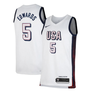 Cool Increíble Anthony Edwards Unisex Nike Men's USA Basketball 2024 Swingman Player Jersey White