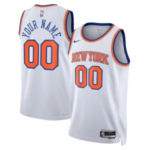 Elegante New York Knicks Nike Unisex Swingman Custom Jersey White Association Edition/Blue