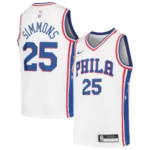 Práctico Bonito Ben Simmons Philadelphia 76ers Nike Youth Swingman Jersey White/Royal