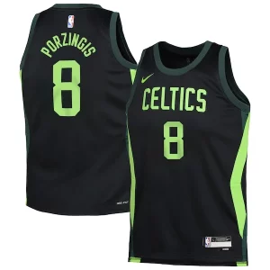 Increíble Lujoso Clásico Kristaps Porzingis Boston Celtics Nike Youth 2024/25 Swingman Player Jersey City Edition Black