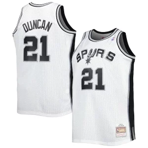 Robusto Tim Duncan San Antonio Spurs Big & Tall Hardwood Classics 1998/99 Swingman Jersey White/Black