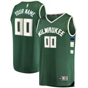 Clásico Encantador Milwaukee Bucks Youth Fast Break Custom Replica Jersey Hunter Green Icon Edition