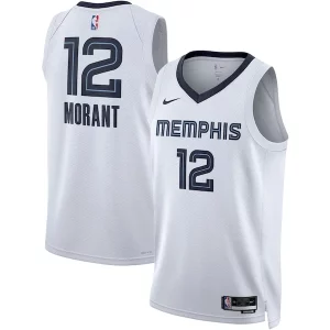 Elegante Exquisito Ja Morant Memphis Grizzlies Nike Unisex Swingman Jersey Association Edition White/Navy