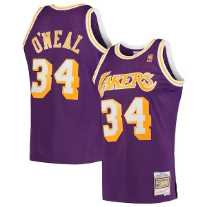 Versátil Fantástico Genial Shaquille O'Neal Los Angeles Lakers Hardwood Classics Swingman Jersey Purple/Royal/Gold