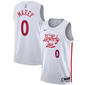 Magnífico Atractivo Lujoso Tyrese Maxey Philadelphia 76ers Nike Unisex 2022/23 Swingman Jersey City Edition White