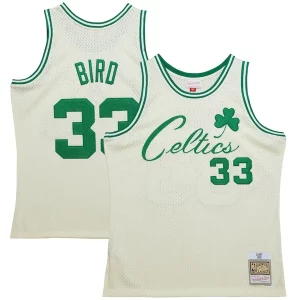 Elegante Larry Bird Boston Celtics Chainstitch Swingman Jersey Cream