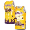 Fantástico Los Angeles Lakers x Tats Cru Hardwood Classics Fashion Jersey Gold