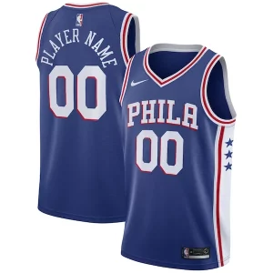Exquisito Clásico Encantador Philadelphia 76ers Nike Swingman Custom Jersey Blue Icon Edition