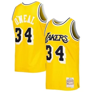 Lujoso Original Shaquille O'Neal Los Angeles Lakers 1996/97 Hardwood Classics Off Court Swingman Jersey Yellow