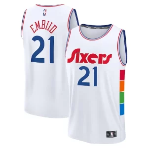 Cool Atractivo Joel Embiid Philadelphia 76ers 2024/25 Fast Break Player Jersey City Edition White