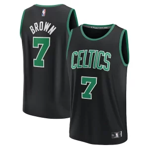 Duradero Resistente Jaylen Brown Boston Celtics Youth Fast Break Replica Player Jersey Statement Edition Black