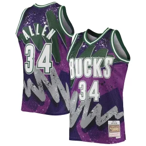Bonito Ray Allen Milwaukee Bucks Hardwood Classics 2000/01 Hyper Hoops Swingman Jersey Purple