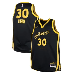 Práctico Encantador Resistente Stephen Curry Golden State Warriors Nike Youth Swingman Replica Jersey City Edition Black