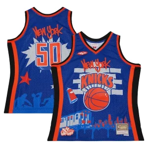Clásico Bonito Maravilloso New York Knicks x Tats Cru Hardwood Classics Fashion Jersey Blue