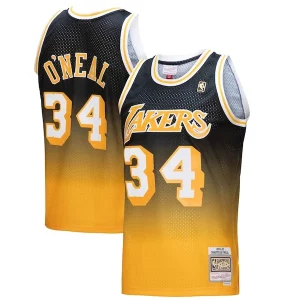 Original Shaquille O'Neal Los Angeles Lakers 1996/97 Hardwood Classics Fadeaway Swingman Player Jersey Gold/Black