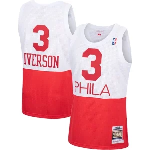 Comodo Allen Iverson Philadelphia 76ers 2003/04 Hardwood Classics Authentic Jersey White/Black/Red