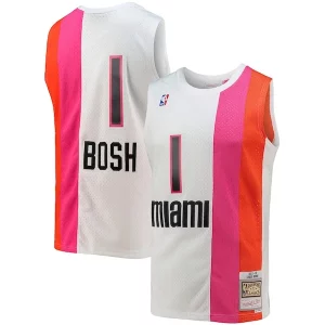 Genial Chris Bosh Miami Heat 2001/02 Hardwood Classics Swingman Jersey White