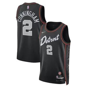 Elegante Original Cade Cunningham Detroit Pistons Nike Unisex 2023/24 Swingman Jersey Black City Edition