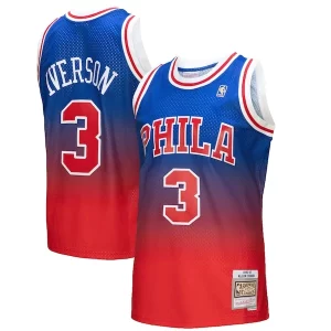 Encantador Allen Iverson Philadelphia 76ers 1996/97 Hardwood Classics Fadeaway Swingman Player Jersey Red/Royal