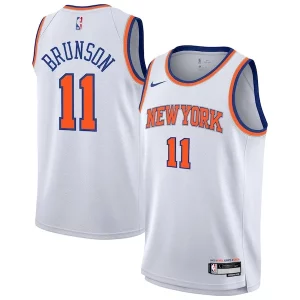 Lujoso Moderno Chulo Jalen Brunson New York Knicks Nike Youth Association Swingman Jersey White