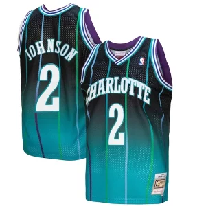 Estupendo Ideal Larry Johnson Charlotte Hornets 1992/93 Hardwood Classics Fadeaway Swingman Player Jersey Teal/Black