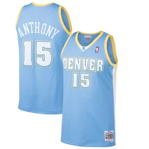 Fácil de llevar Clásico Carmelo Anthony Denver Nuggets Hardwood Classics Swingman Jersey Light Blue