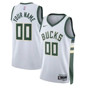 Bonito Milwaukee Bucks Nike Unisex Swingman Custom Jersey White Association Edition