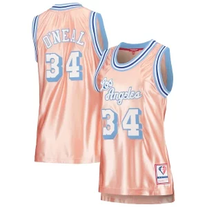 Fácil de llevar Maravilloso Único Shaquille O'Neal Los Angeles Lakers Women's 75th Anniversary Rose Gold 1996 Swingman Jersey Pink