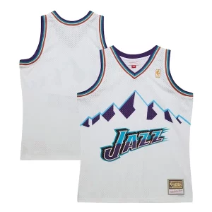 Moderno Elegante Utah Jazz 1996 97 Hardwood Classics Swingman Jersey White
