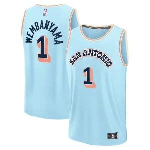 Estupendo Victor Wembanyama San Antonio Spurs 2024/25 Fast Break Player Jersey City Edition Light Blue