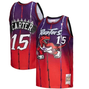 Chulo Vince Carter Toronto Raptors 1998/99 Hardwood Classics Fadeaway Swingman Player Jersey Red/Purple