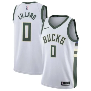 Original Ideal Perfecto Damian Lillard Milwaukee Bucks Nike Unisex Swingman Player Jersey Association Edition White