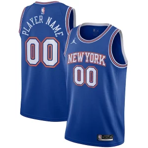 Increíble Moderno Elegante New York Knicks Jordan Brand Swingman Custom Jersey Statement Edition Blue