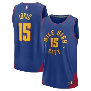 Chulo Nikola Jokic Denver Nuggets Fast Break Replica Player Jersey Statement Edition Blue