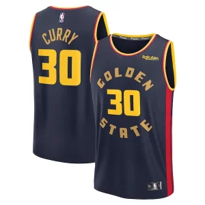 Lujoso Stephen Curry Golden State Warriors 2024/25 Fast Break Player Jersey City Edition Navy