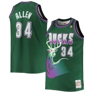 Cool Ray Allen Milwaukee Bucks Big & Tall 1996/97 Hardwood Classics Swingman Jersey Hunter Green