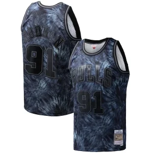 Lujoso Cool Dennis Rodman Chicago Bulls Hardwood Classics 1995/96 Tie Dye Swingman Jersey Black
