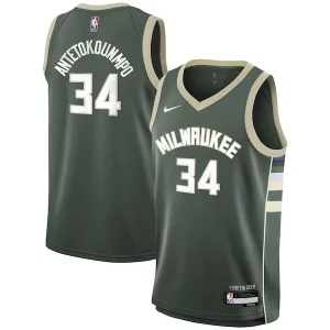 Práctico Original Giannis Antetokounmpo Milwaukee Bucks Nike Youth Swingman Jersey Icon Edition Hunter Green