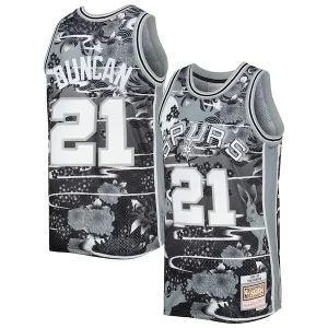 Clásico Tim Duncan San Antonio Spurs 1998/99 Hardwood Classics Lunar New Year Swingman Jersey Silver