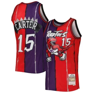 Lujoso Increíble Vince Carter Toronto Raptors Hardwood Classics 1998/99 Split Swingman Jersey Purple/Red