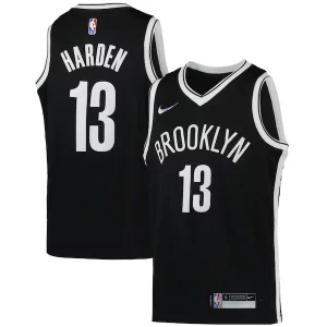 Versátil James Harden Brooklyn Nets Nike Youth 2021/22 Diamond Swingman Jersey Icon Edition Black