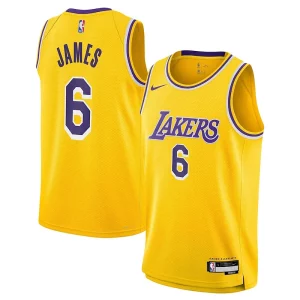Fácil de llevar LeBron James Los Angeles Lakers Nike Youth Swingman Jersey Icon Edition Gold