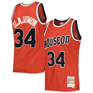 Increíble Hakeem Olajuwon Houston Rockets 1993/94 Hardwood Classics Off Court Swingman Jersey Red